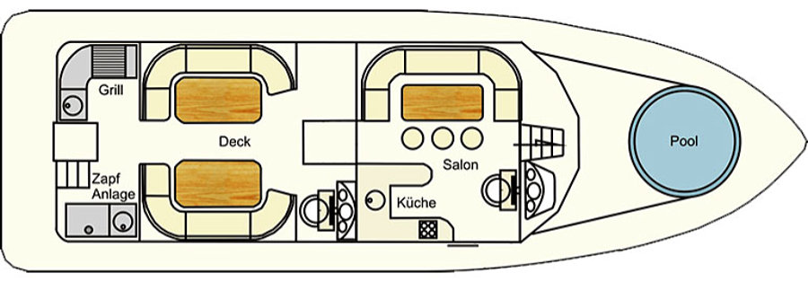 Passion Classic 15.00 'David' - Grundriss Oberdeck