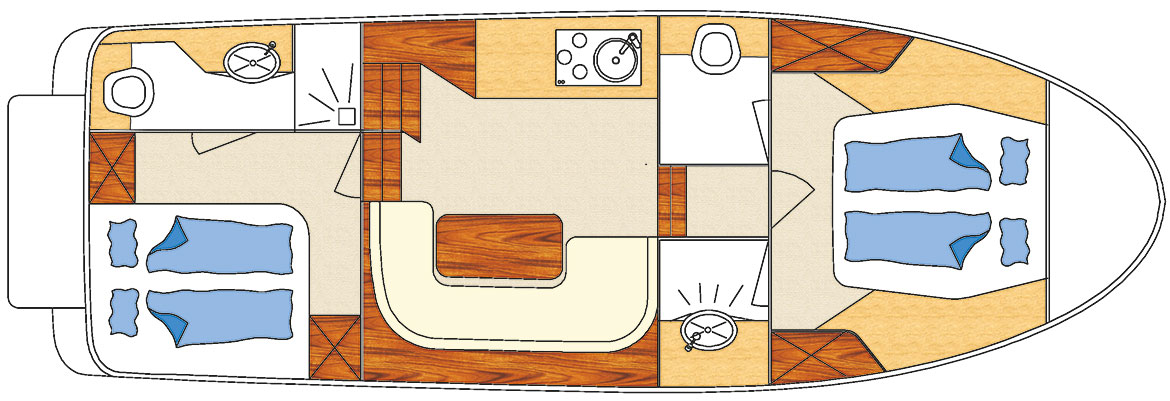 Hausboot Concordia 102 AC 'Jacob' - Grundriss